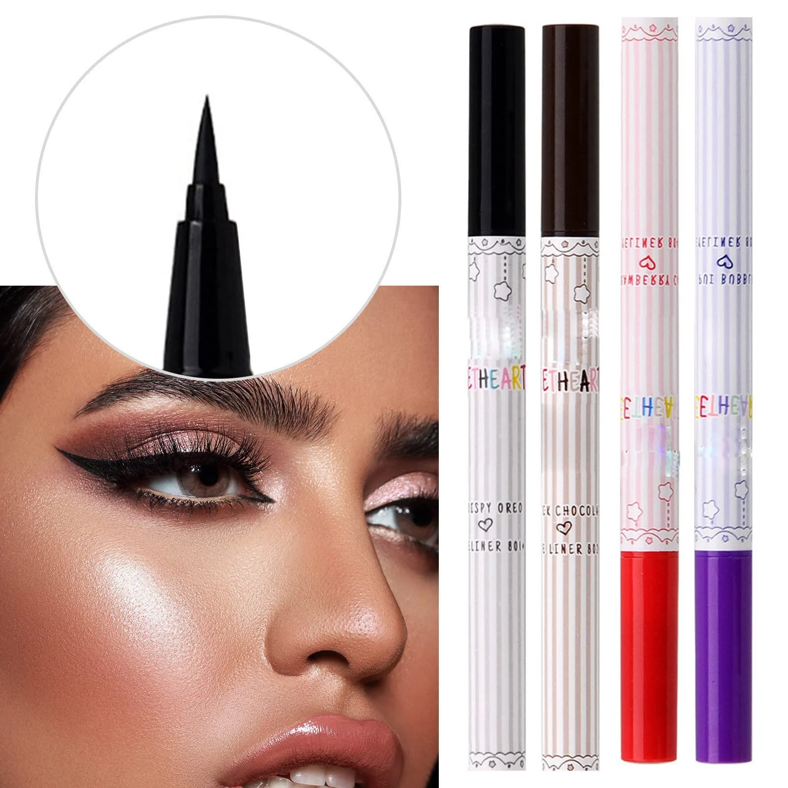 Подводка для глаз Жидкая Водостойкая Быстросохнущая, фото №4