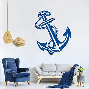 Наклейка на стіну Якір 20 x 23 см Синя - Фото 1