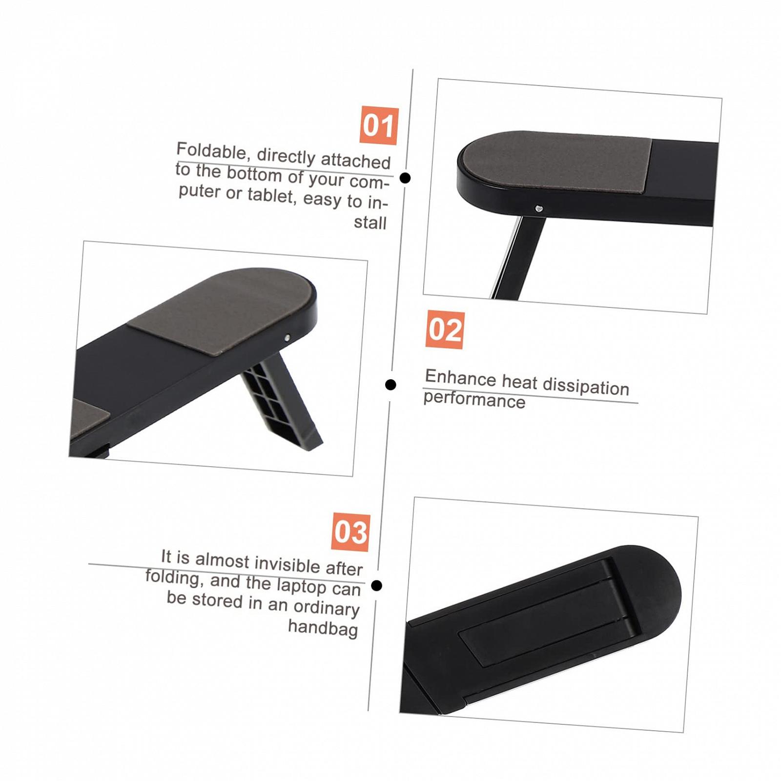 Підставка для ноутбука складана, ергономічна, самоклеюча з нековзними ніжками для столу для покращення постави та відведення тепла, фото №3
