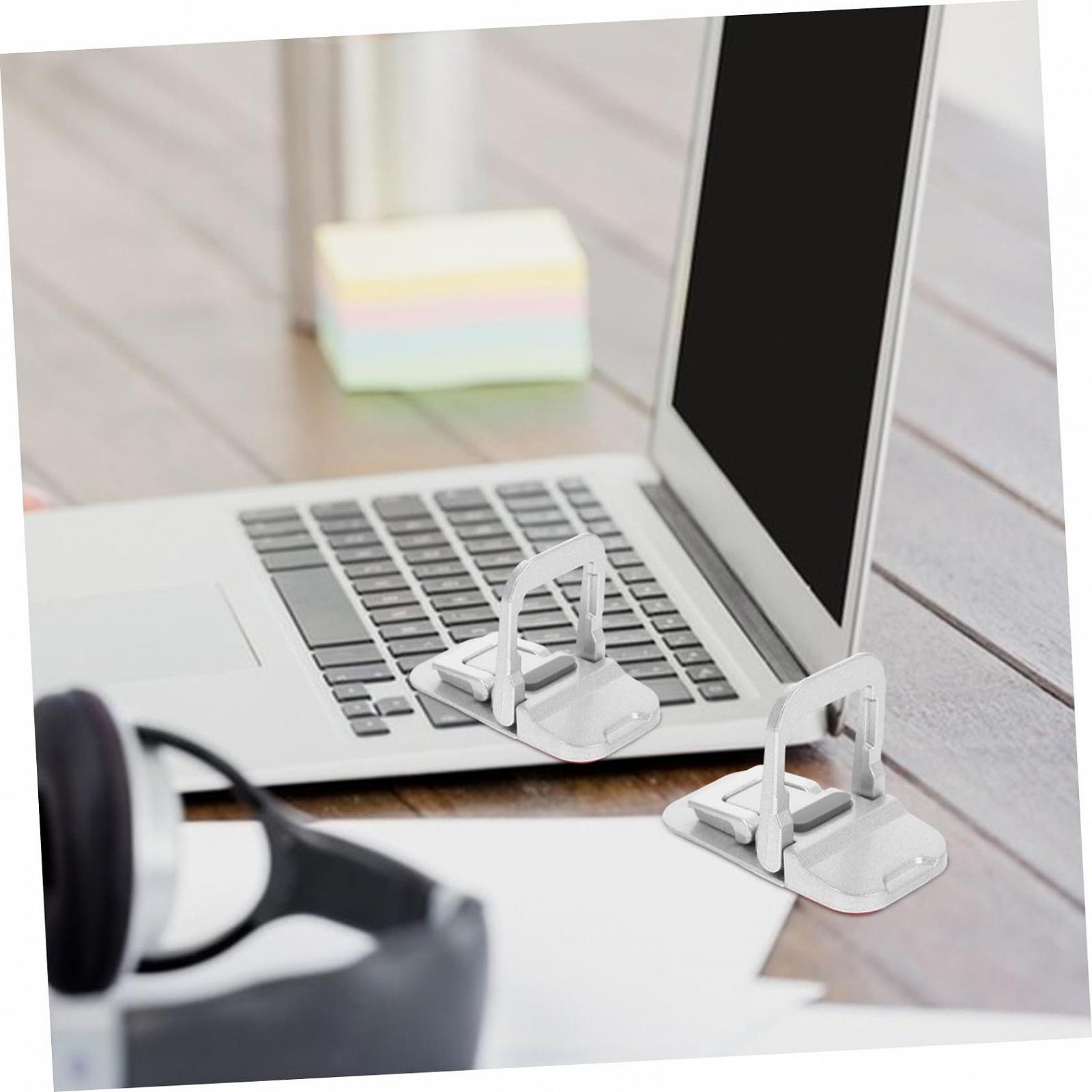 Подставка для ноутбука складная 2 шт алюминиевый сплав, регулируемая высота, эргономичная, противоскользящие ножки, фото №7