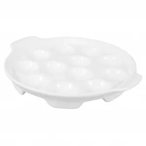 Форма для запекания улиток Keramik 12-отверстий с ручками Белая - Фото 1