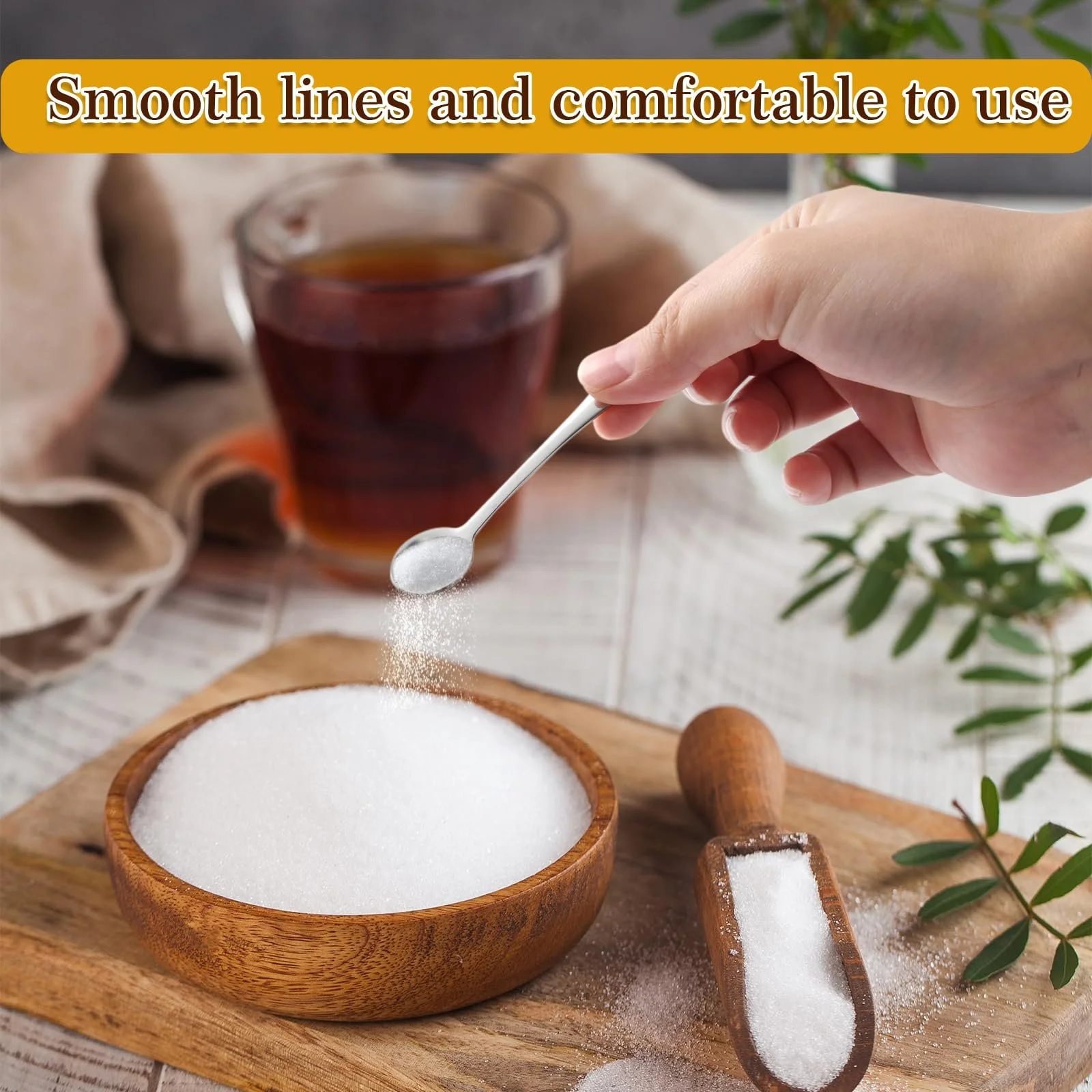 Ложка Маленька, нержавіюча сталь 304, 7.4 x 1.5 см Набір 10 штук, фото №5