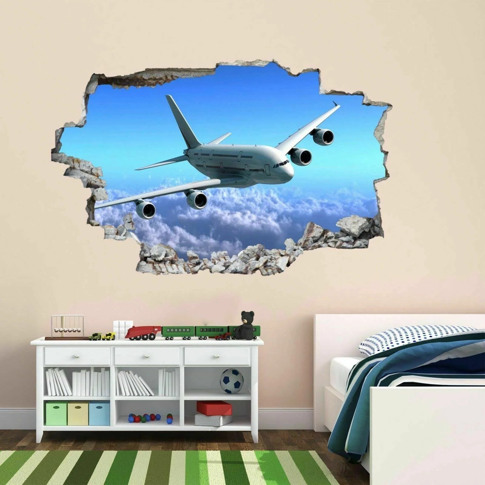 Наклейка на стіну 3D Літак Небо Хмари Вид з вікна 83 x 55 см, фото №5 Наклейка на стіну 3D Літак Небо Хмари Вид з вікна 83 x 55 см, фото №5