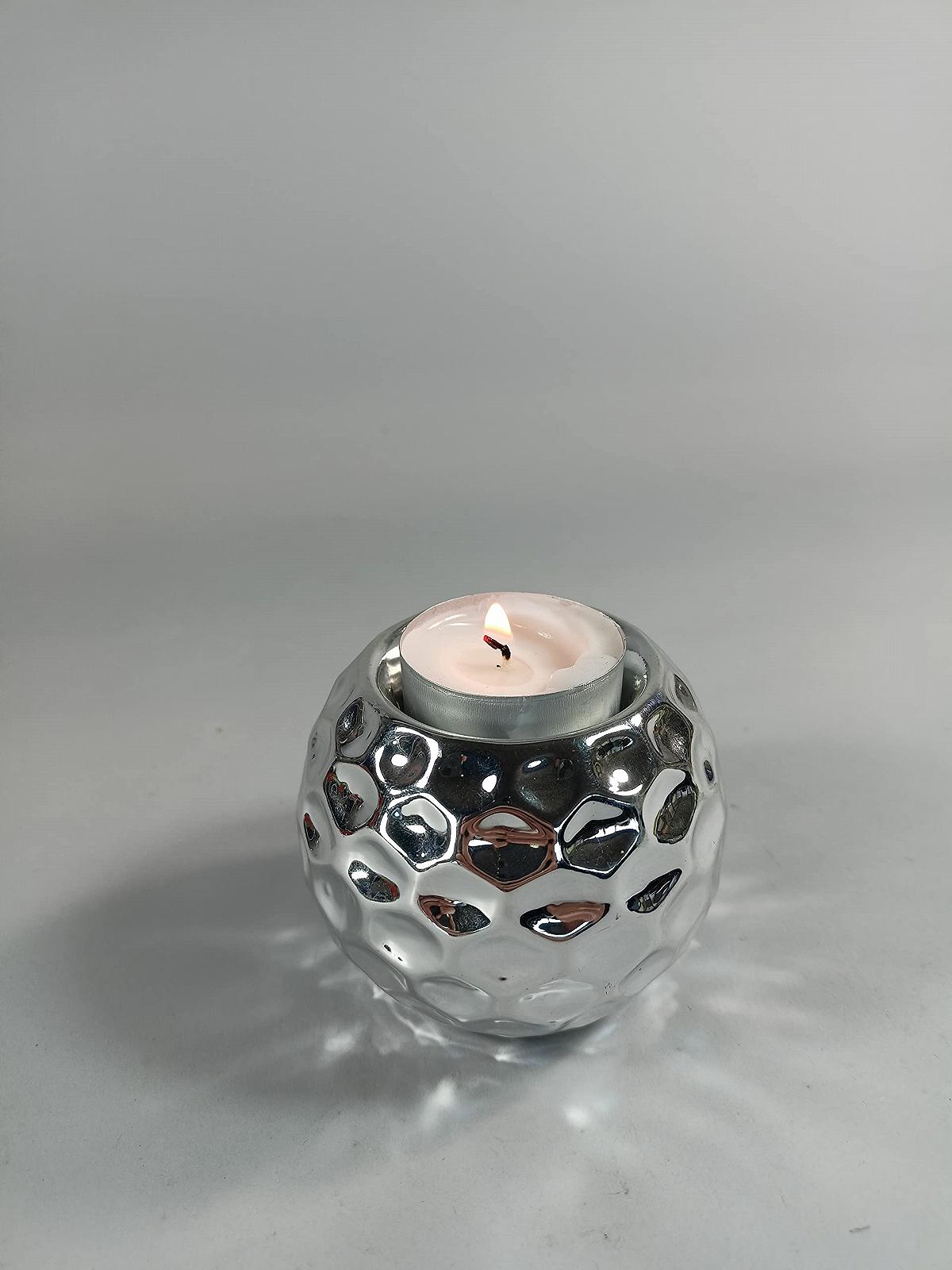 Набор из 2 подсвечников подставки для свечей Bubbles серебристый круглой высоты: 8 см - 12 см (8 см), фото №5 Набор из 2 подсвечников подставки для свечей Bubbles серебристый круглой высоты: 8 см - 12 см (8 см), фото №5