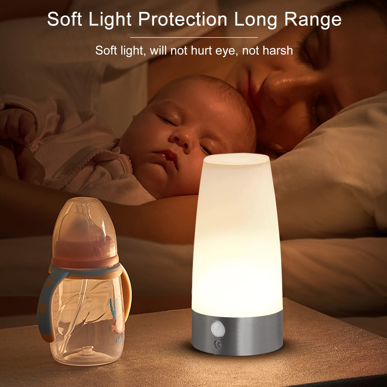 Нічник з датчиком руху PIR Бездротовий 3 режими Набір з 2 шт. Батарейки., фото №6