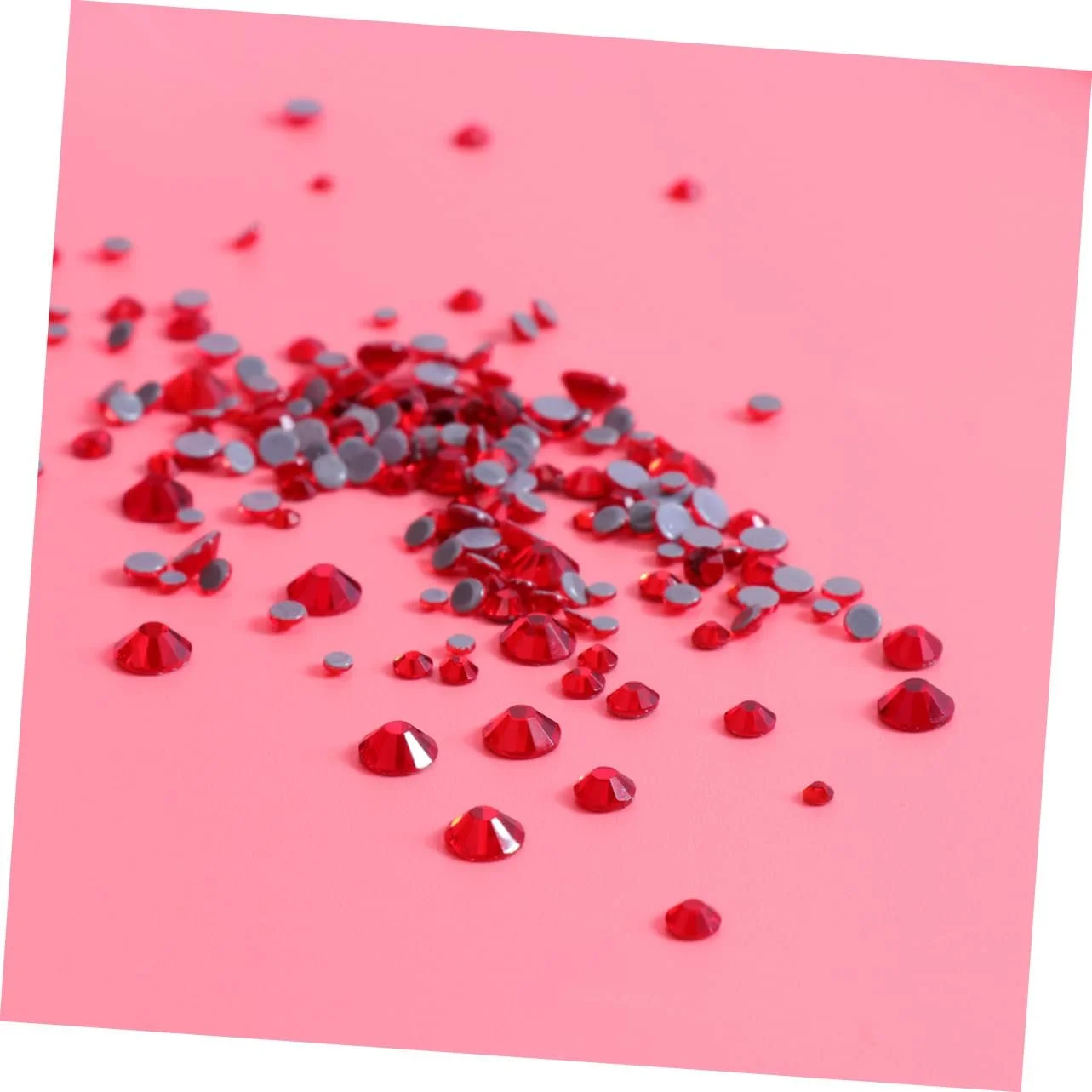 Прикраса для нігтів CANIGHT Kristall Ornament Kit 300 шт. Червоні стрази з плоскою основою, фото №7