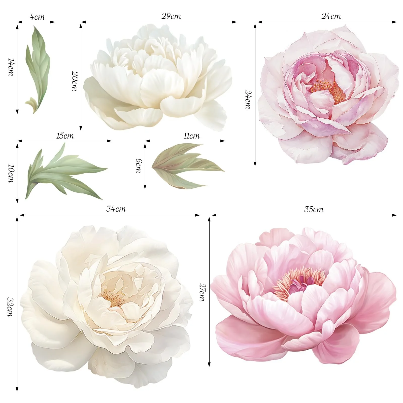 Наклейка на стіну SHUCHING Peonies White and Pink, фото №5 Наклейка на стіну SHUCHING Peonies White and Pink, фото №5