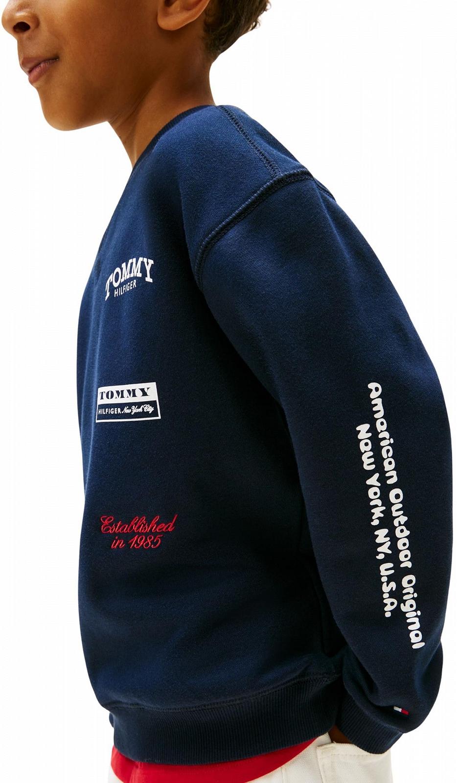 Толстовка Tommy Hilfiger Multi Print C-nk Sweatshirt Kb0kb10031 для мальчиков, фото №3