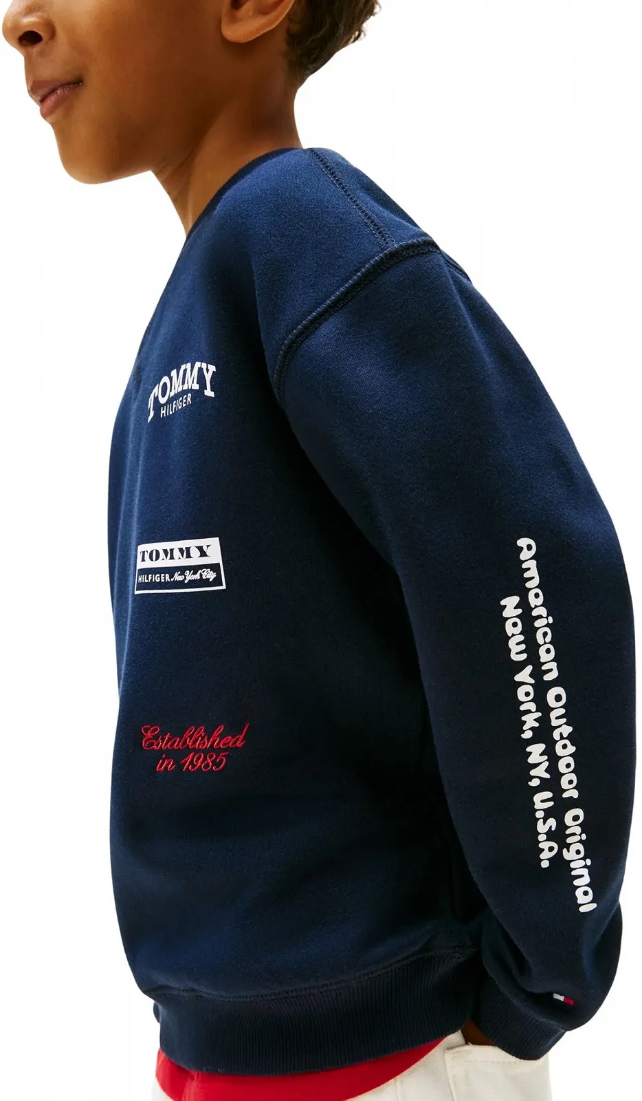 Толстовка Tommy Hilfiger Multi Print C-nk Sweatshirt Kb0kb10031 для мальчиков, фото №3 Толстовка Tommy Hilfiger Multi Print C-nk Sweatshirt Kb0kb10031 для мальчиков, фото №3