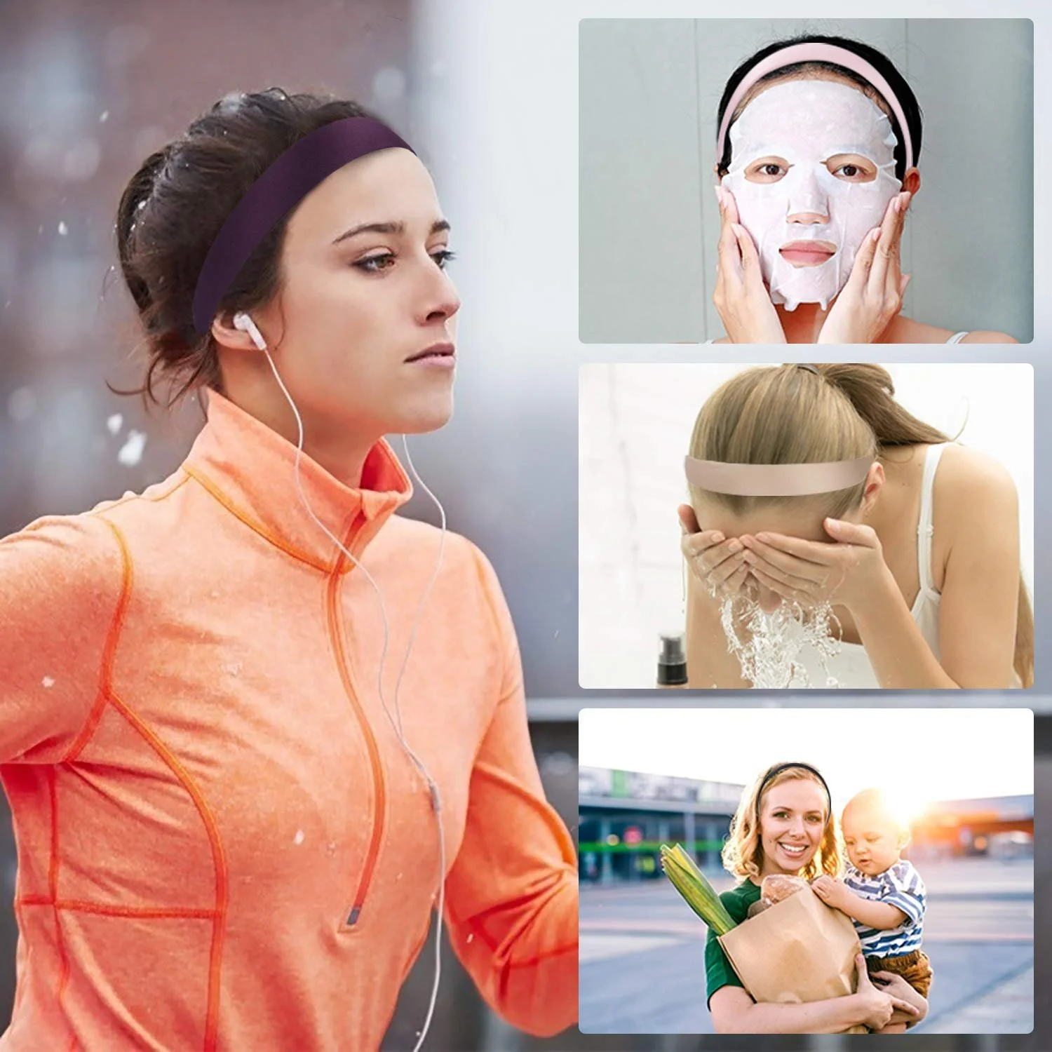 Обруч для волосся атласний, фото №6