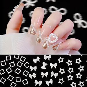 Украшение для ногтей, смоляное украшение для ногтей, бантик для ногтей, подвески для ногтей, набор украшений для ногтей, для самодельного чехла для мобильного телефона, украшение для сумки одежды, набор аксессуаров для ногтей, звезда 50 г synthetic.ua - Фото 1