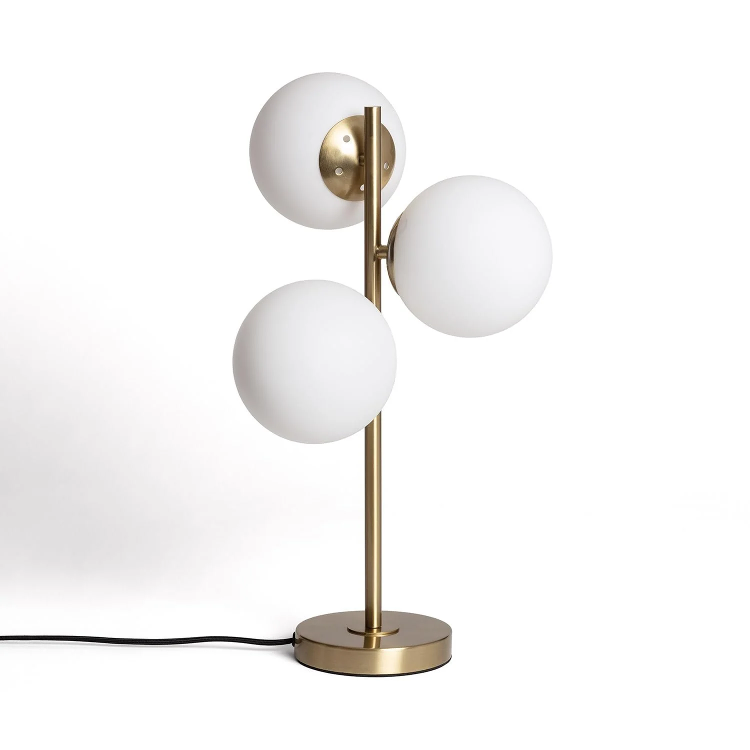 Настільна лампа LEDKIA LIGHTING Moonlight Латунь 3 плафони Метал Скло E27 560 x 340 x 340 мм Золотиста Скляна, фото №1