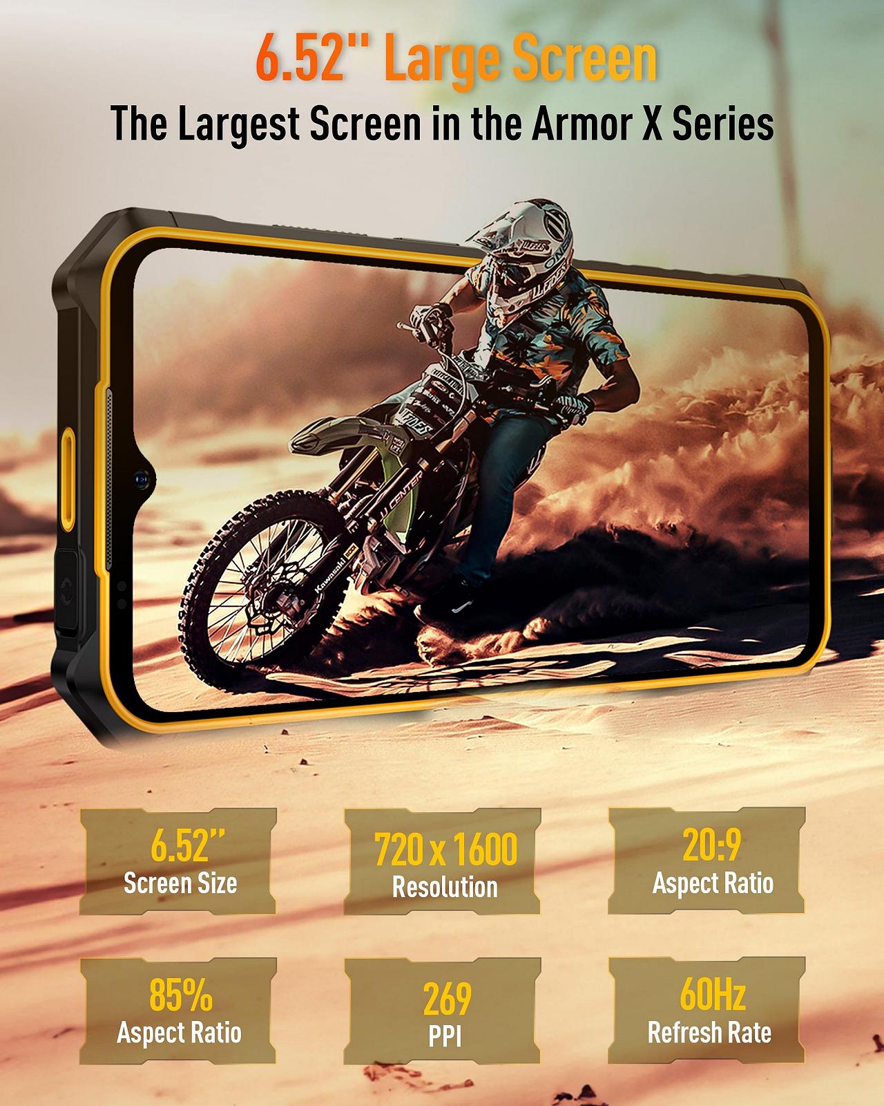 Смартфон Ulefone Armor X13 6.52 дюйма HD+ 12/64 GB 50+24 MP 6320 mAh IP68/IP69K, фото №6 Смартфон Ulefone Armor X13 6.52 дюйма HD+ 12/64 GB 50+24 MP 6320 mAh IP68/IP69K, фото №6
