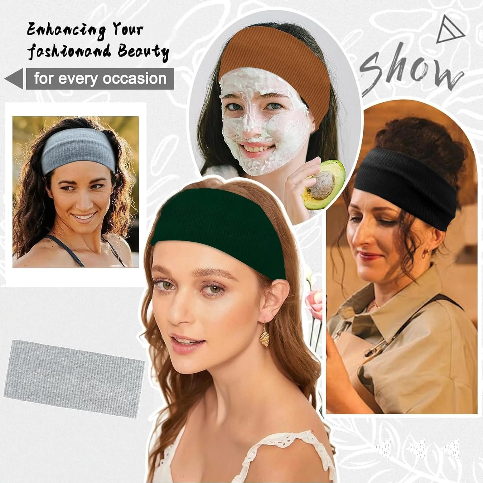 Спортивна Пов'язка на Голову Тонка для Волосся для Занять Спортом Йогою, фото №4