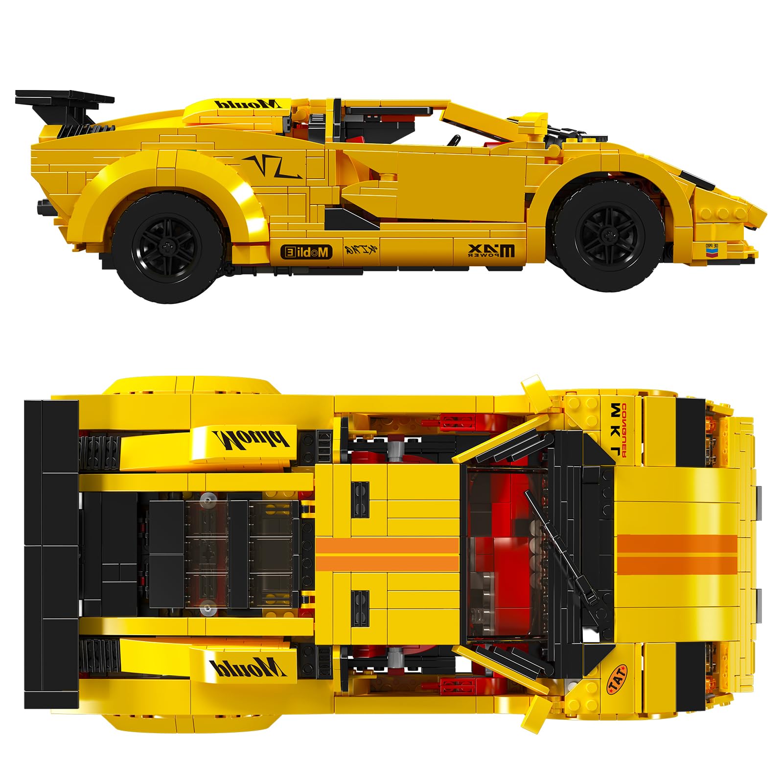 Конструктор Mould King 13195H Technik Countach на дистанційному керуванні Жовтий, фото №5