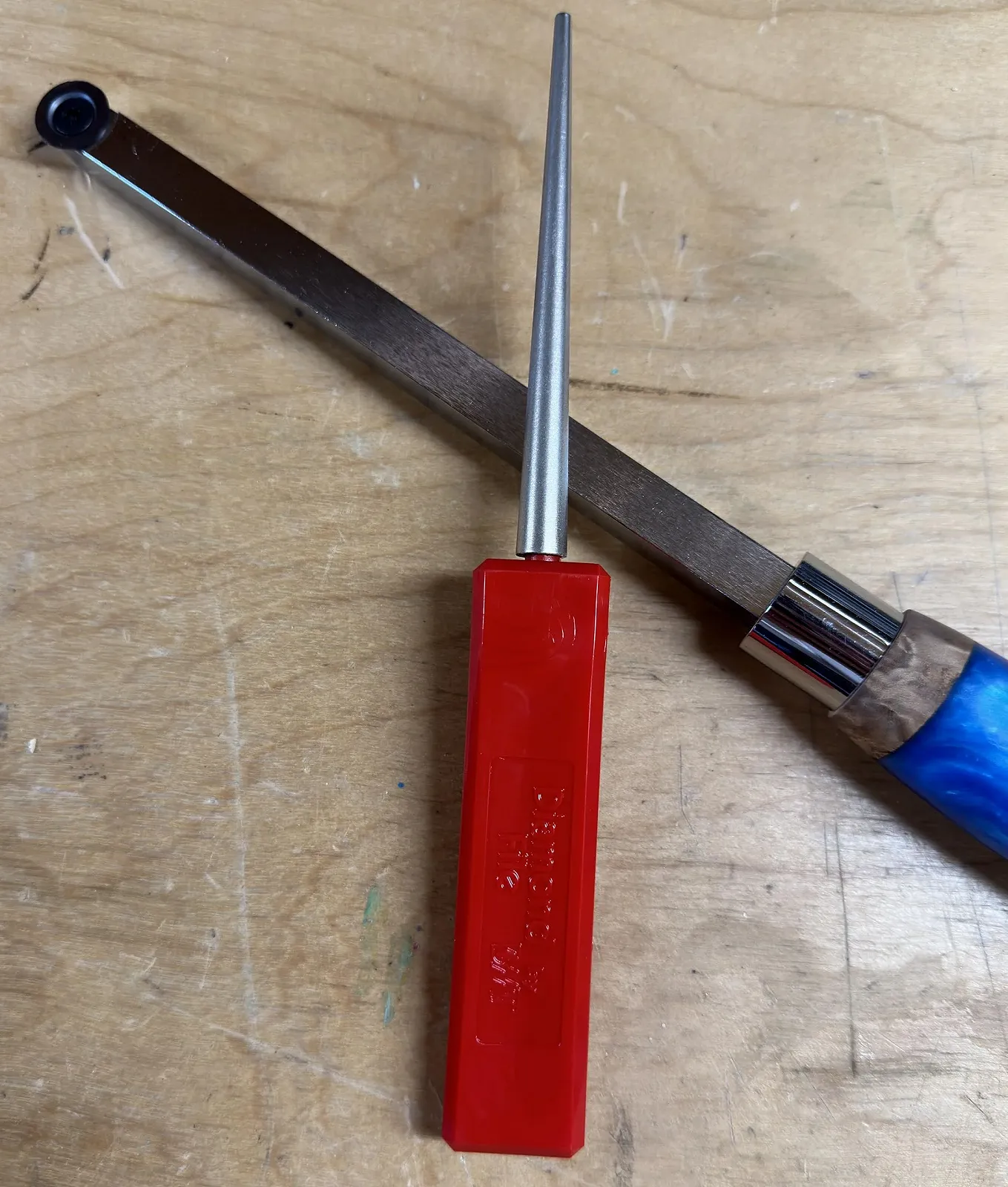 Алмазная точилка для ножей DMT DCSFH Diamond Cone Small конусная с ручкой, серебристая, фото №3