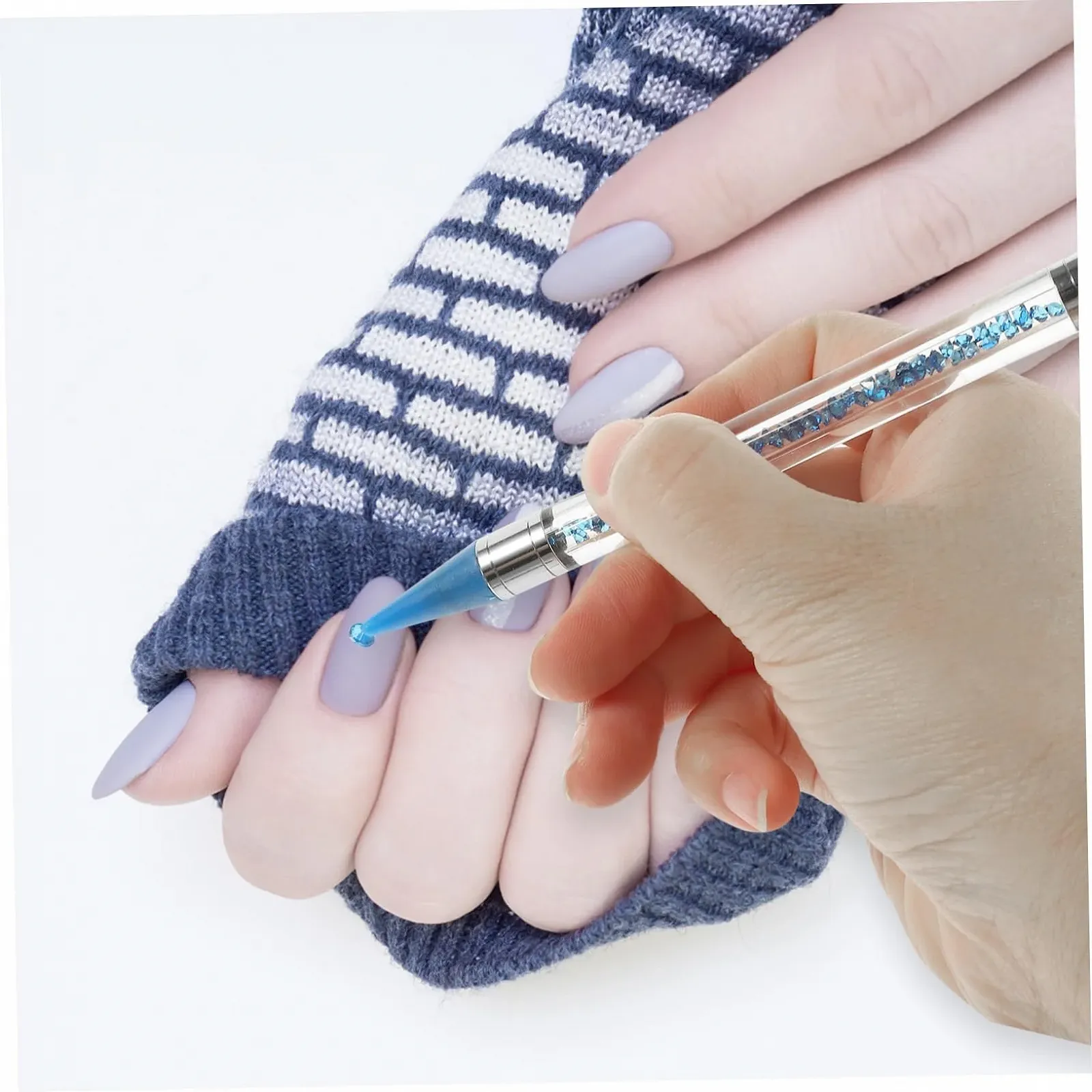 Набор для маникюра FRCOLOR 2 шт. Многофункциональный инструмент для точечной росписи Стразы Декоративная ручка для ногтей и поделок Синий, фото №3