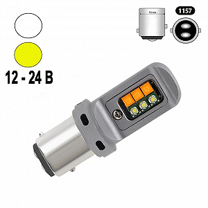 Автолампа світлодіодна P21/5W, 1157 коктейль BA15d 3535 x 12 смд білий жовтий 24 В synthetic.ua - Фото 1