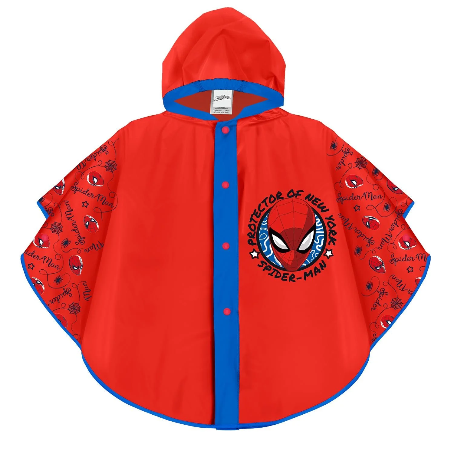 Дощовий плащ PERLETTI Marvel Spiderman для дітей Водонепроникне дощове пончо, фото №1 Дощовий плащ PERLETTI Marvel Spiderman для дітей Водонепроникне дощове пончо, фото №1