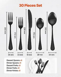 Набор столовых приборов VEVOR на 6 персон, 30 предметов, из пищевой нержавеющей стали synthetic.ua - Фото 1