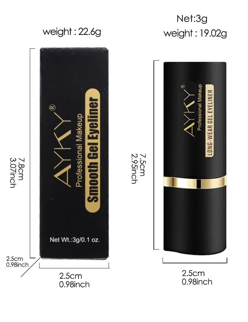 Гелевий Олівець для Очей Ayky Long Wear, Natural Black, Водостійкий, фото №7 Гелевий Олівець для Очей Ayky Long Wear, Natural Black, Водостійкий, фото №7