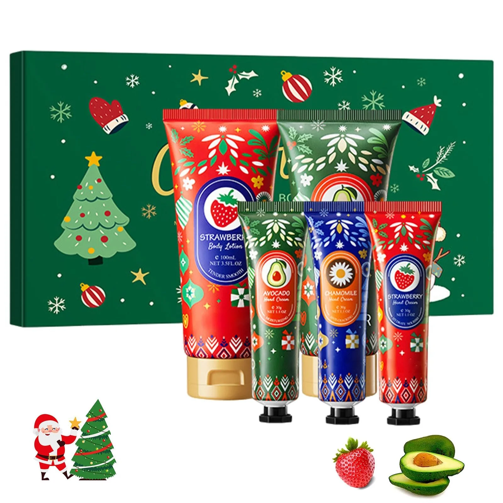 Набір для подарунків: крем для рук і лосьйон для тіла на Різдво - 2 x 100 мл, фото №1