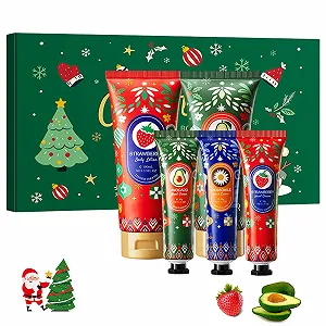 Подарочный набор: рождественский крем для рук и лосьон для тела - 2 x 100 мл крема для тела и 3 x 30 мл крема для рук, увлажняющий крем для сухой кожи/рук - Фото 1