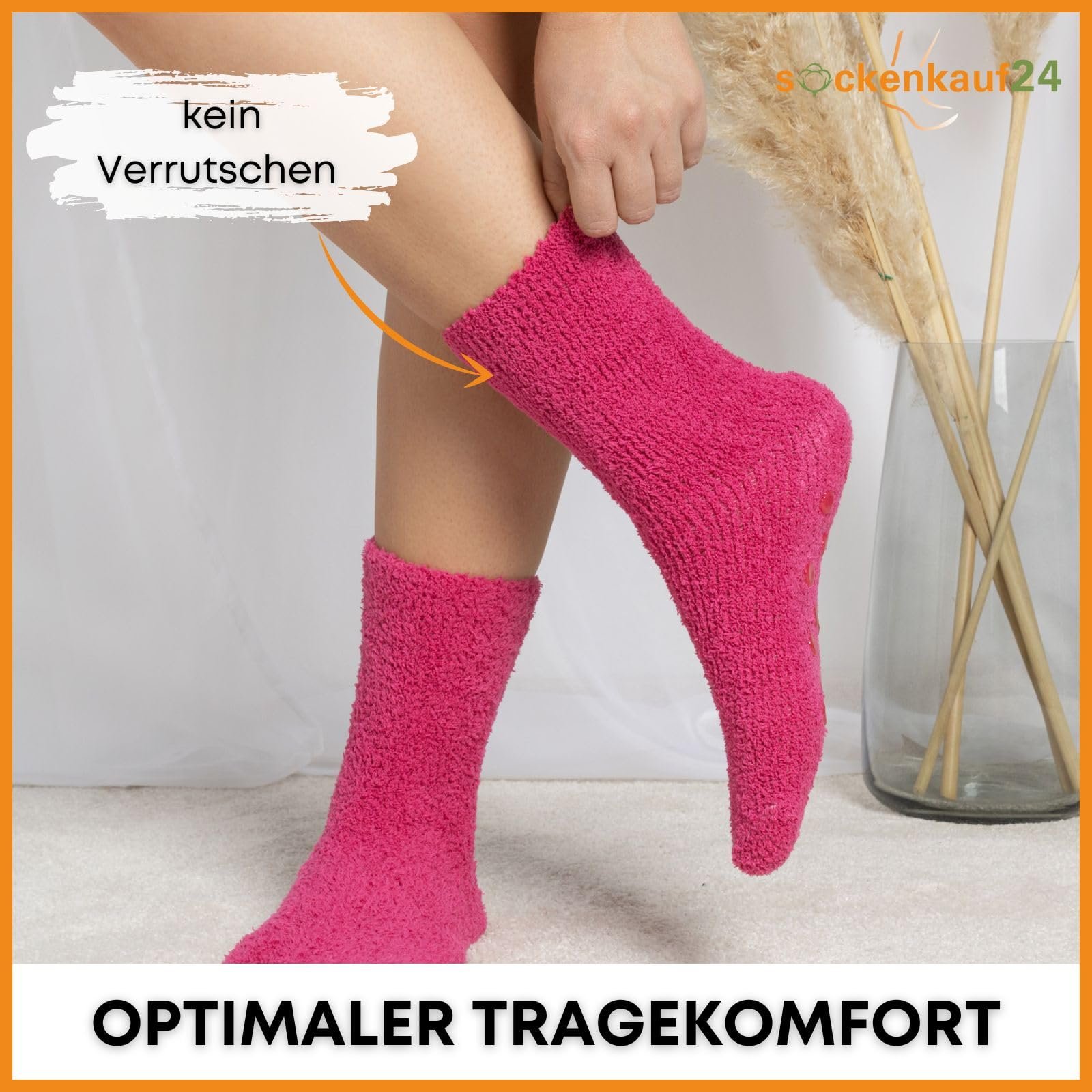 Шкарпетки з ABS sockenkauf24 Теплі Нековзкі Жіночі (6 пар), фото №6