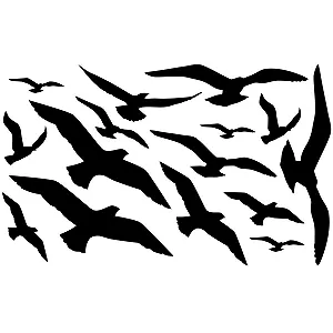 Наклейка на стіну Ambiance-live Seagulls 2 30 x 55 см Чорний synthetic.ua - Фото 1
