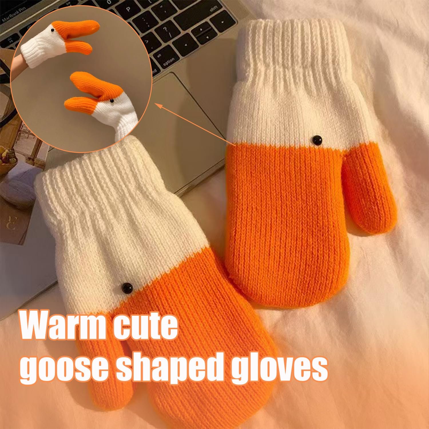 Рукавички Funny Goose Cute and Novelty Animal Shape М'яка та тепла зимова підкладка, фото №5