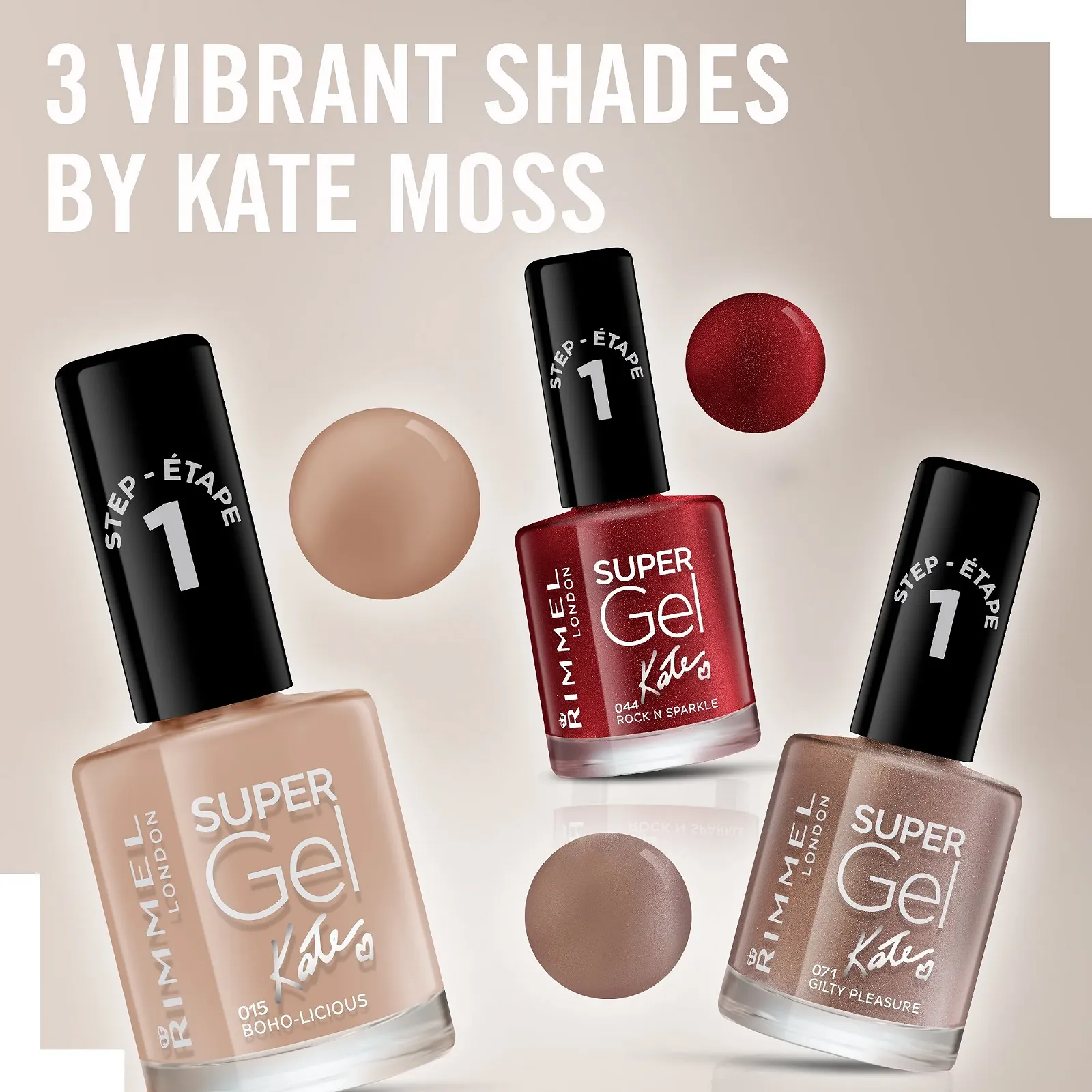 Гель-лак Rimmel London Super Gel Kate															's 15th Anniversary Collection 44 Rock N Sparkle 12 мл, фото №6