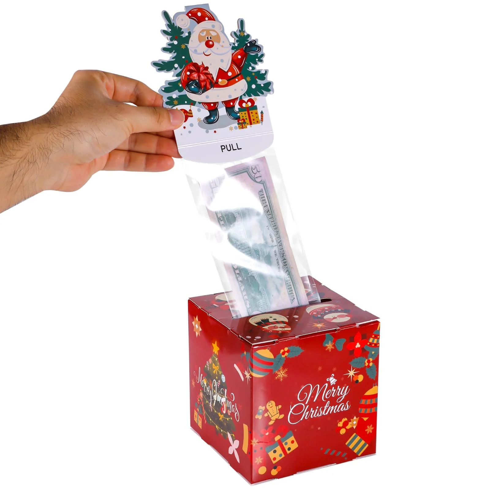 Скарбничка Merry Christmas з висувним механізмом та карткою Санти, фото №1