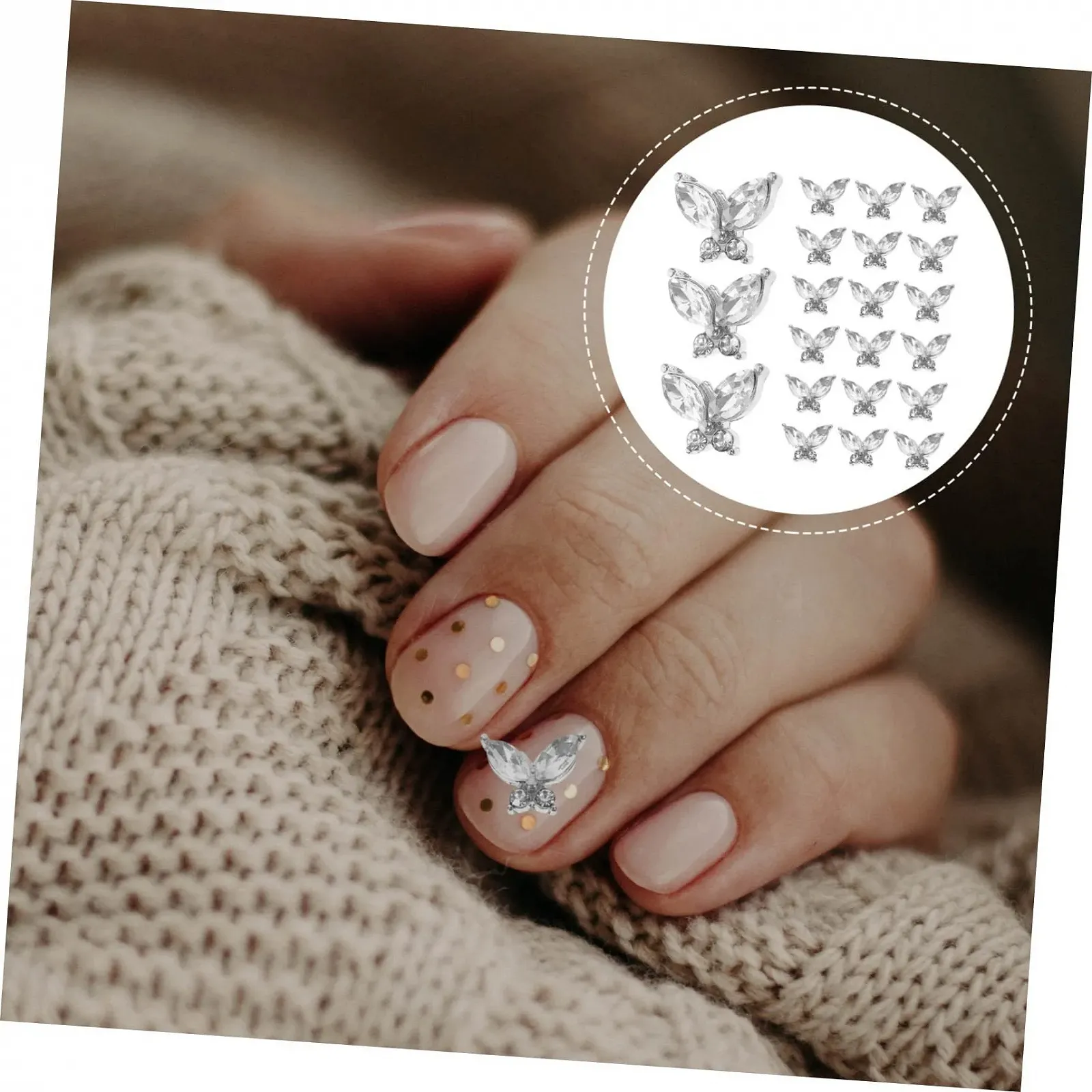 Украшения для ногтей Бабочки FRCOLOR 60 шт., фото №8