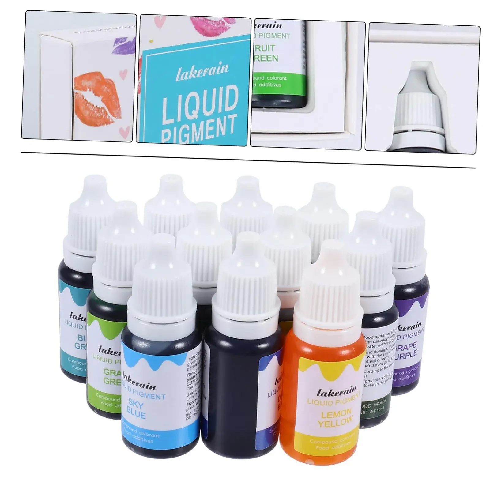 Блиск для губ Outanaya Набір 12 Пігмент DIY Косметичний Бальзам для губ, фото №2 Блиск для губ Outanaya Набір 12 Пігмент DIY Косметичний Бальзам для губ, фото №2