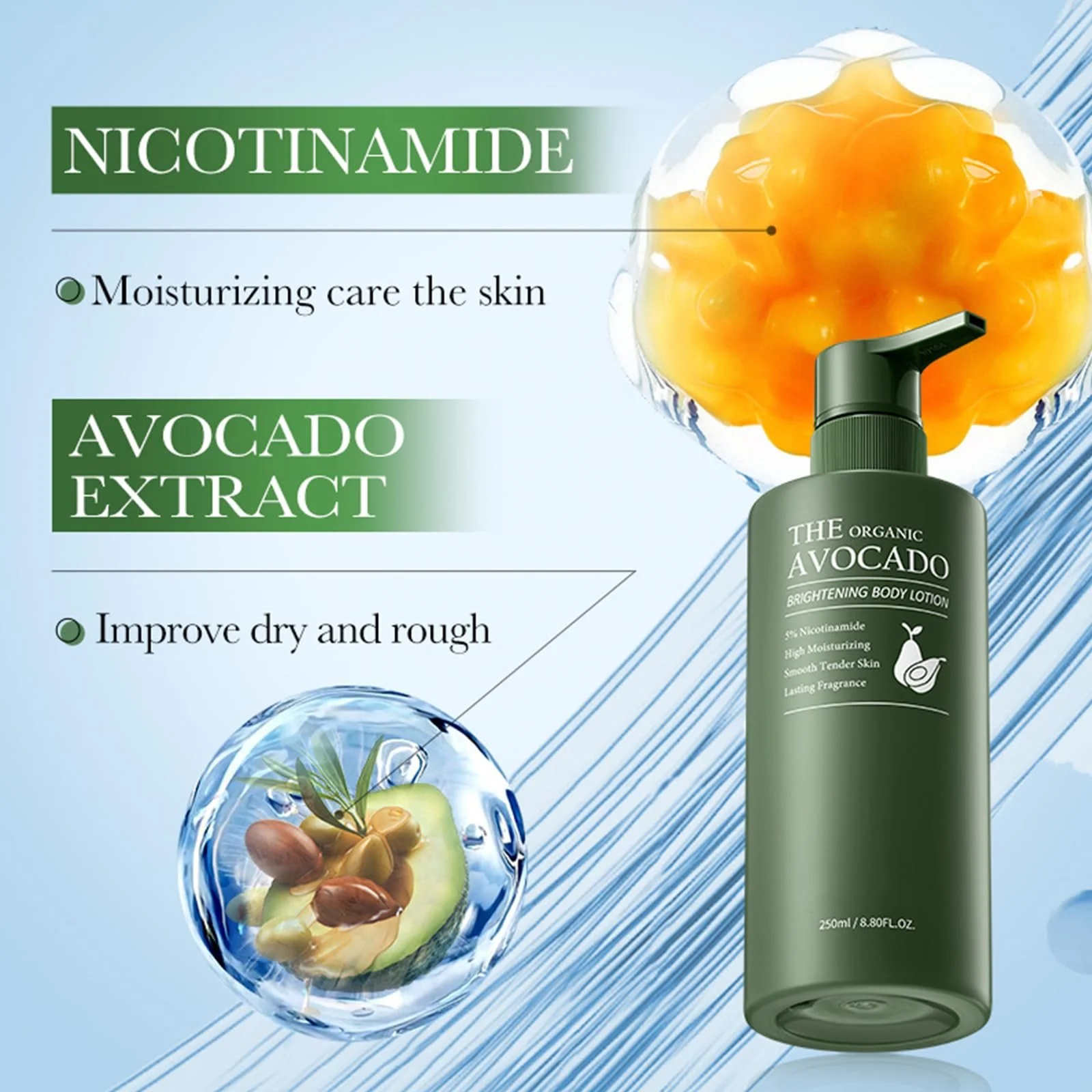 Зволожуючий лосьйон для тіла з авокадо, зволожуючий крем для сухої шкіри обличчя та тіла, 48 годин зволоження, фото №4 Зволожуючий лосьйон для тіла з авокадо, зволожуючий крем для сухої шкіри обличчя та тіла, 48 годин зволоження, фото №4