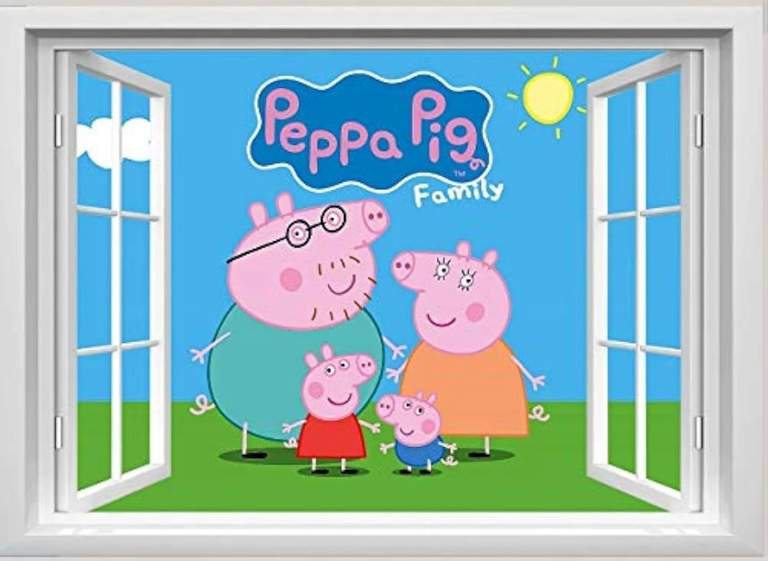 Наклейка на стіну Peppa Pig Family 80 x 57 см, фото №1