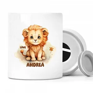 Скарбничка зі знаком зодіаку Лев №1 Персоналізована - Фото 1