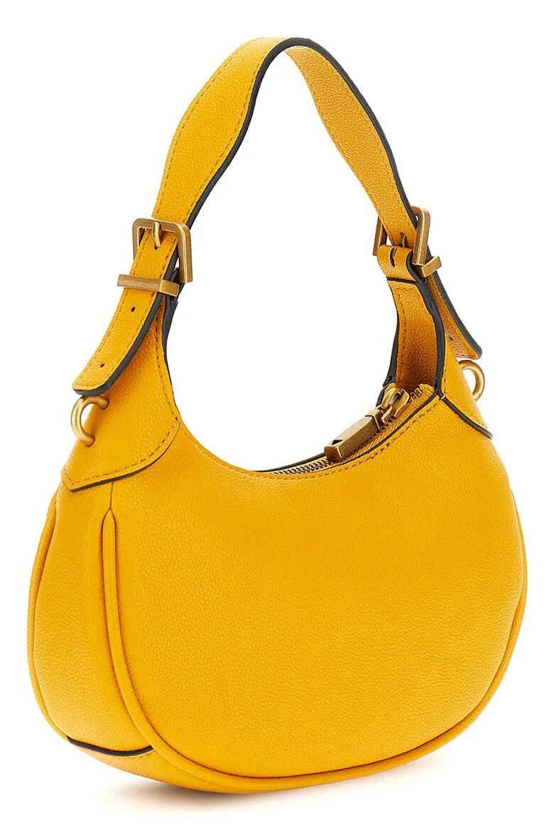 Женская сумка Guess Malva / Из искусственной кожи / В форме полумесяца / С цепочкой и съемным ремешком / Желтый, фото №3 Женская сумка Guess Malva / Из искусственной кожи / В форме полумесяца / С цепочкой и съемным ремешком / Желтый, фото №3