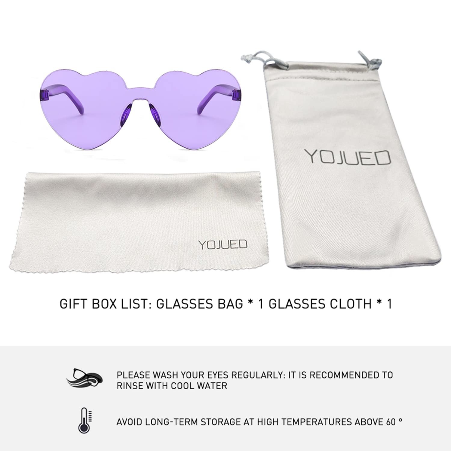 Сонцезахисні окуляри Серце YOJUED Без оправи, фото №5