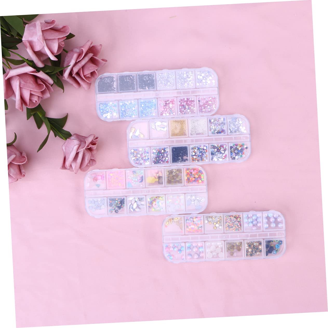 Прикраса для нігтів 4 шт 12 Кристалів Блискучий декор, фото №5