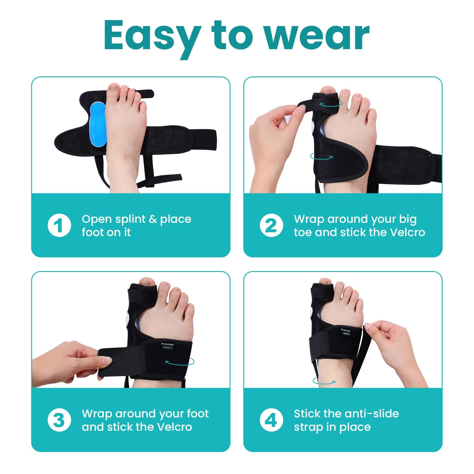 Коректор великого пальця стопи для жінок і чоловіків 1 пара шин для корекції вальгусної деформації регульований, фото №3 Коректор великого пальця стопи для жінок і чоловіків 1 пара шин для корекції вальгусної деформації регульований, фото №3