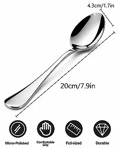 Ложки столовые, 6 штук, 20 см, из нержавеющей стали synthetic.ua - Фото 1