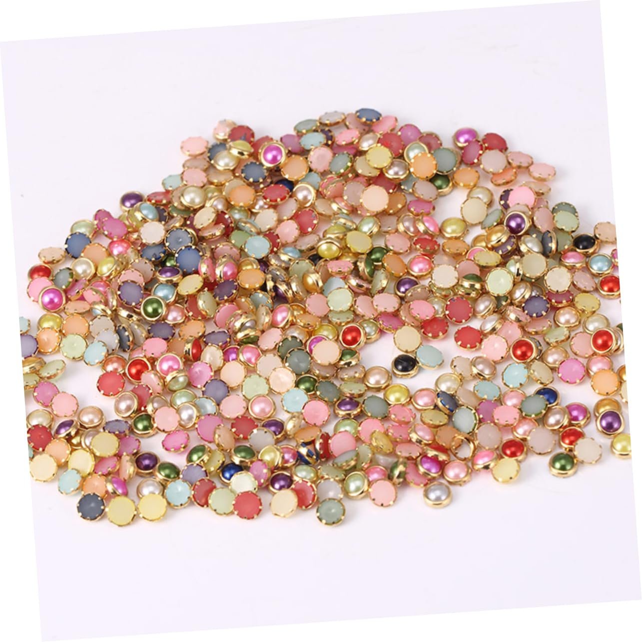 Стрази для нігтів круглі FRCOLOR 2000 шт. Різні кольори, фото №6