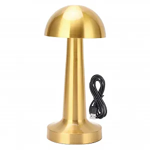 Настільна лампа Fafeicy Mushroom бездротова акумуляторна металева Type-C Золотистий - Фото 1