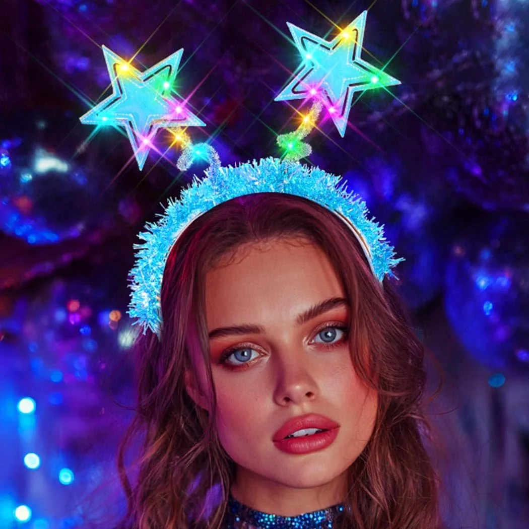 Обруч для волосся зі світлодіодною зіркою для фестивалю, фото №2