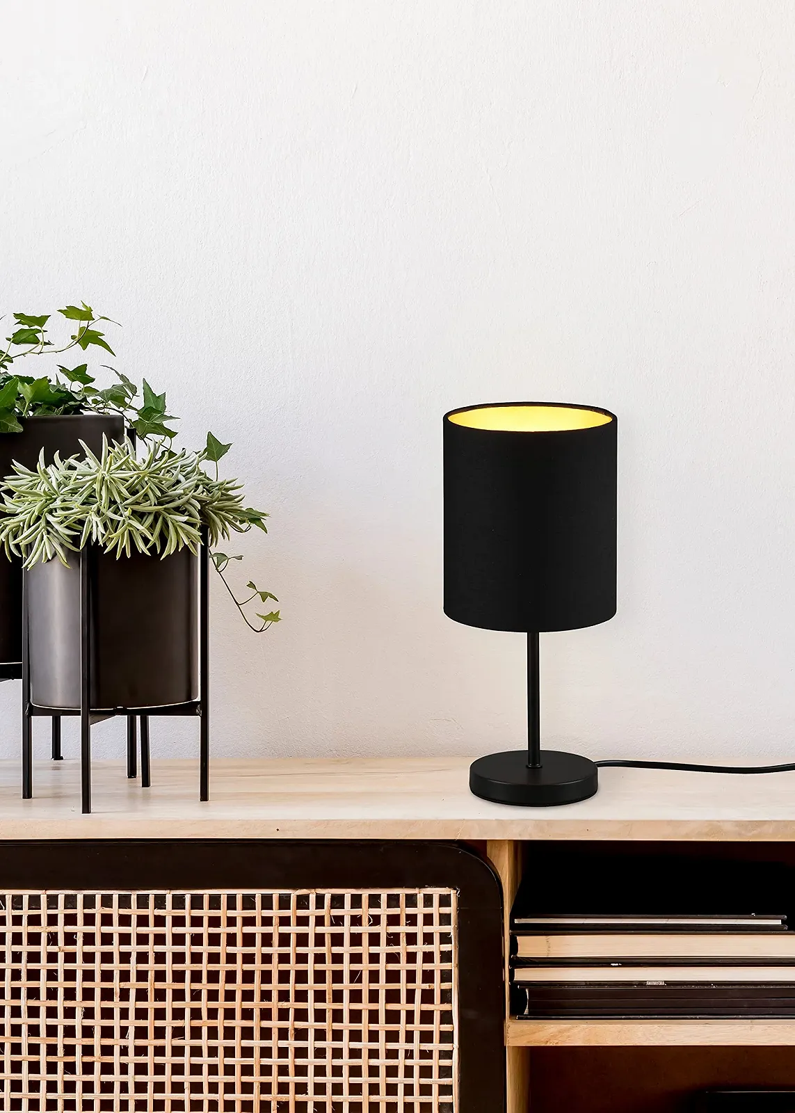 Настільна лампа Reality Leuchten Jerry R50491080 Metal Black Matt Black/Gold, фото №4