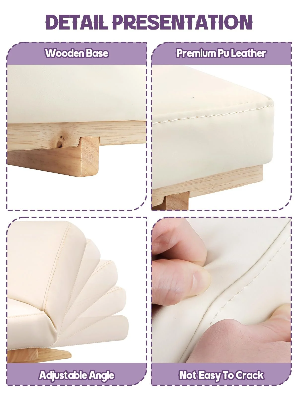 Підставка для рук манікюрна EBANKU, регульована по висоті, біла, фото №5