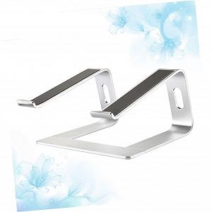 Подставка для ноутбука алюминиевая портативная вентилируемая эргономичная с нескользящими накладками для дома, офиса, ресторана и путешествий synthetic.ua - Фото 1