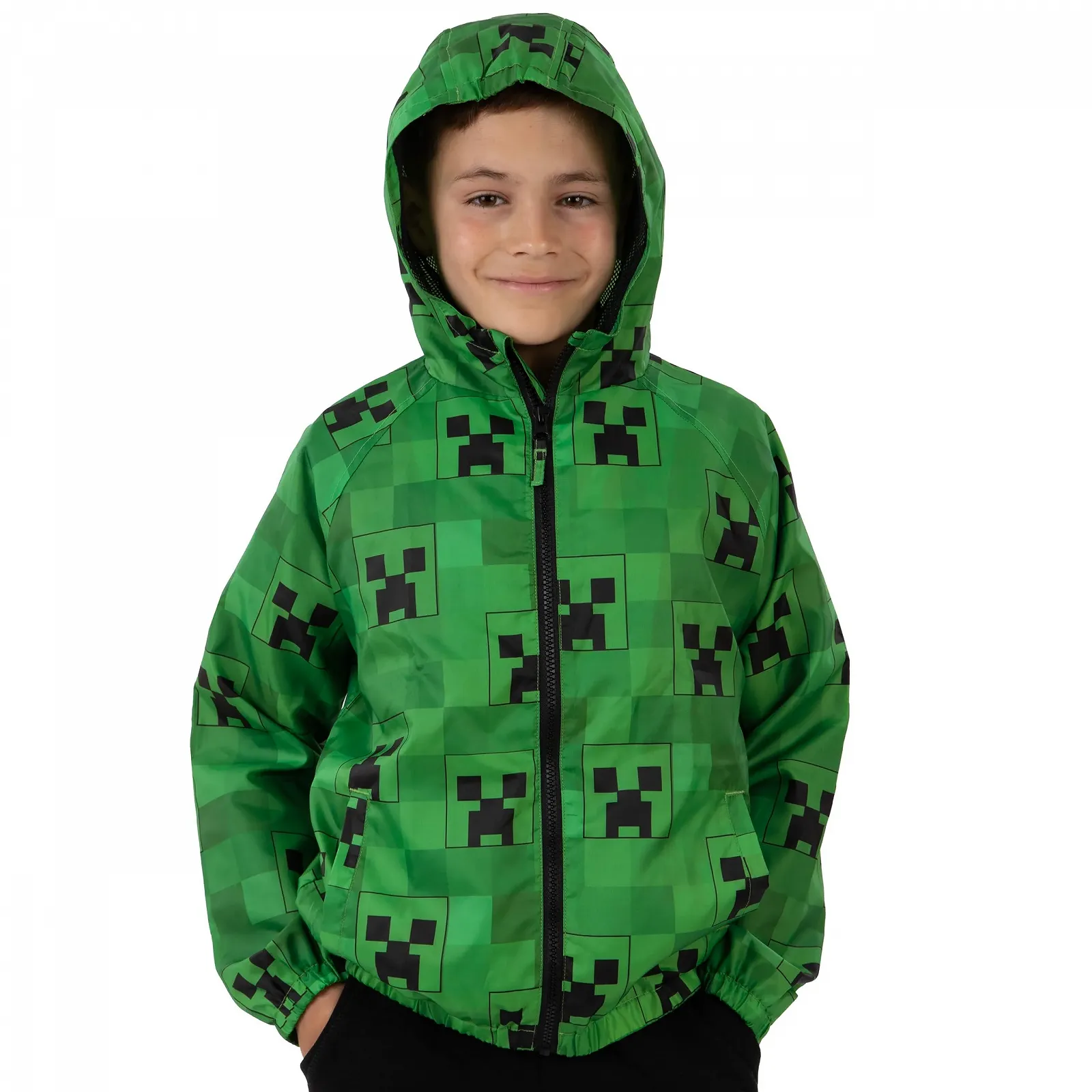 Куртка Дождевик для Мальчиков Minecraft Водоотталкивающая С капюшоном Для геймеров, фото №2