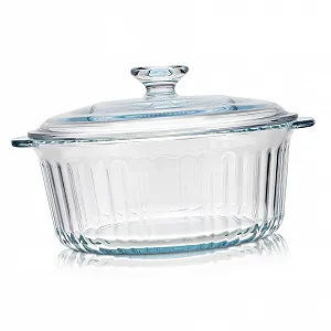 Форма для запікання VICASKY Кругла зі скляною кришкою Термостійка Рівномірний розподіл тепла - Фото 1